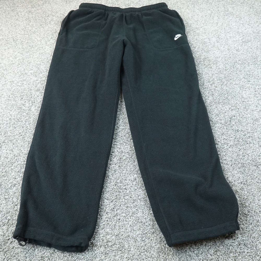 Nike Pants Mens XL Black Winterized Club Fleece Drawstring Jogger Sweatpants Gym
